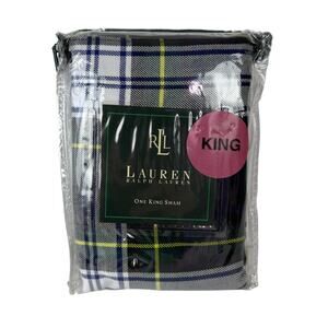 Lauren Ralph Lauren Tartan Plaid One King Sham University Dress Gordon New